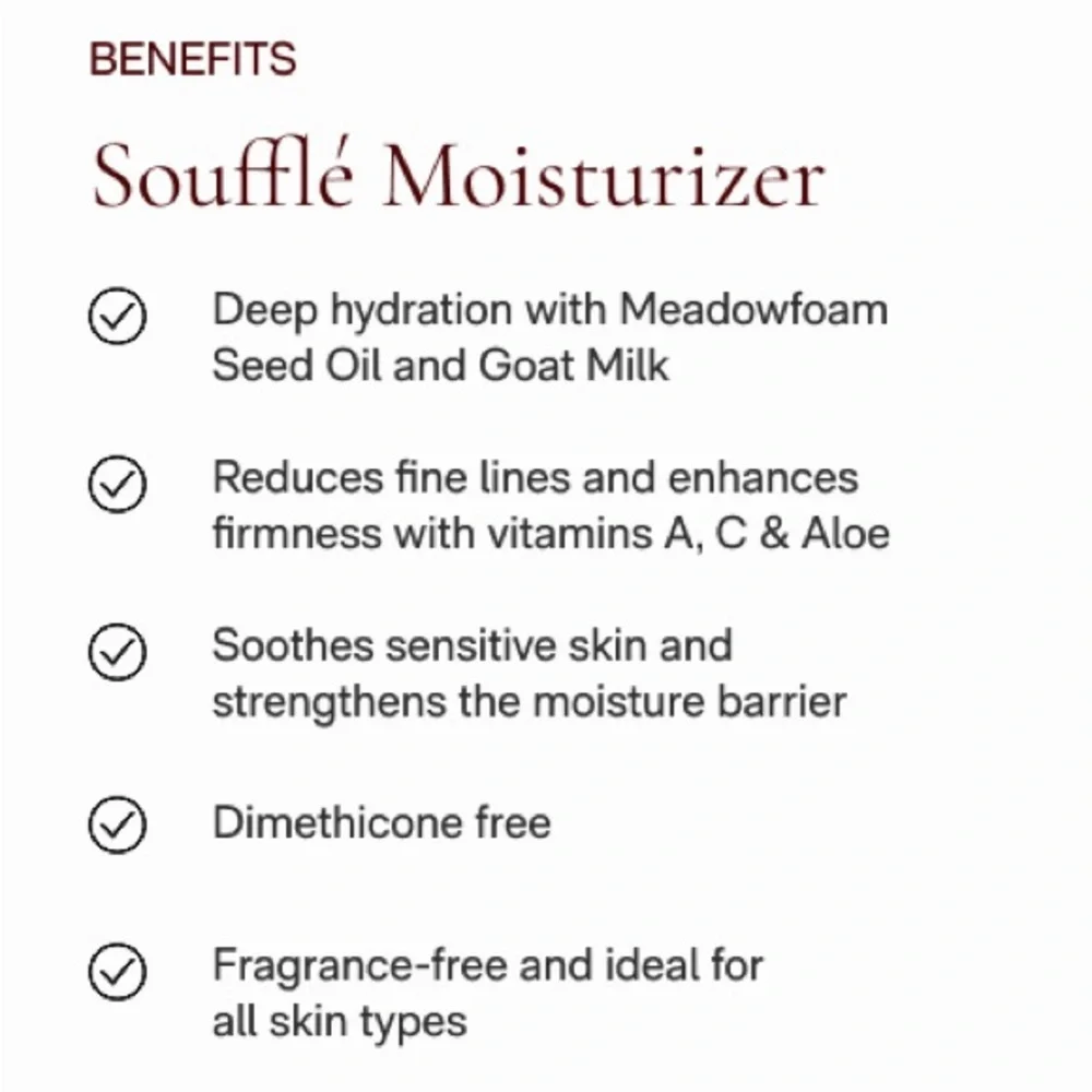 Angela Caglia Soufflé Moisturizer - Deep Hydrating Lightweight Cream 1.7 fl oz